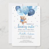 Teddy Bear Beary Cute Baby shower Invitation Kaart (Voorkant)