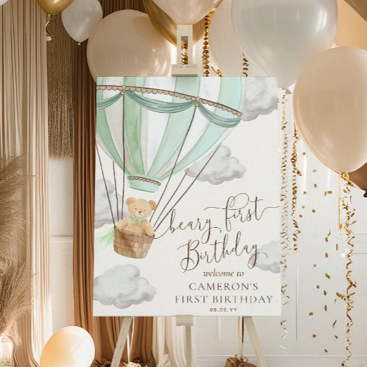 Teddy Bear Beary Mint eerste verjaardag welkomstbo Poster