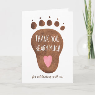 Teddy Bear Beary Veel Baby shower Dank je wel Bedankkaart