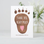Teddy Bear Beary Veel Baby shower Dank je wel Bedankkaart (Staand voorkant)