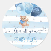 Teddy Bear Bedankt Favor Ronde Sticker (Voorkant)