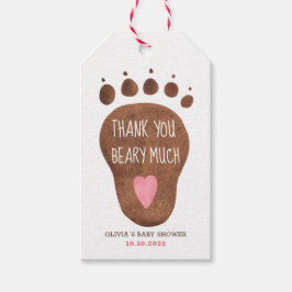 Teddy Bear bedankt je veel Baby shower Gift T Cadeaulabel