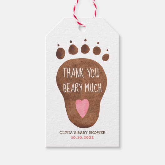 Teddy Bear bedankt je veel Baby shower Gift T Cadeaulabel (Voorkant)