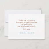 Teddy Bear bedankt Notitiekaartje (Achterkant)