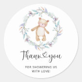 Teddy Bear bedankt Ronde Sticker (Voorkant)