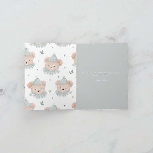 Teddy Bear Bedankt voor je grote kaart (Binnen)