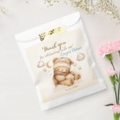Teddy Bear Beige Ballon Verjaardag Bedankzakje (Gezegeld)