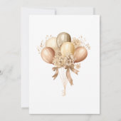 Teddy Bear Beige Ballon Verjaardag Kaart (Achterkant)