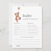 Teddy Bear Beige Voorspelling en Advies Baby showe Kaart (Voorkant)
