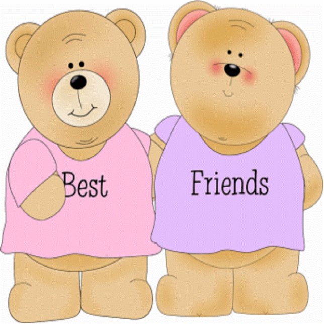 Teddy Bear Best Friends Sculpture Staand Fotobeeldje (Voorkant)