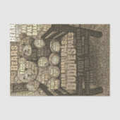 Teddy Bear Beste Vrienden Embedded Word Cloud Tissuepapier (Voorkant)