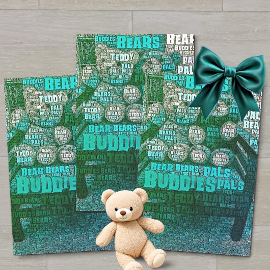 Teddy Bear Beste Vrienden Embedded Word Cloud Tissuepapier