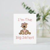 Teddy Bear Big Sister Tshirts en Gifts Briefkaart (Staand voorkant)