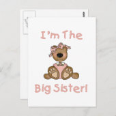 Teddy Bear Big Sister Tshirts en Gifts Briefkaart (Voorkant / Achterkant)