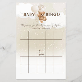 Teddy Bear BINGO Baby shower Games Flyer