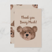 Teddy Bear Birthday Baby shower Bedankkaart (Voorkant / Achterkant)