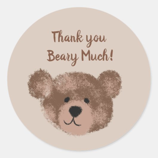Teddy Bear Birthday Baby shower Favor Dank je Ronde Sticker (Voorkant)