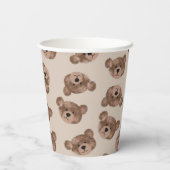Teddy Bear Birthday Baby shower Paper Papieren Bekers (Achterkant)