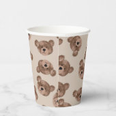 Teddy Bear Birthday Baby shower Paper Papieren Bekers (Rechts)