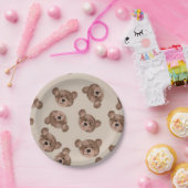 Teddy Bear Birthday Baby shower Papieren Bordje (Feest)