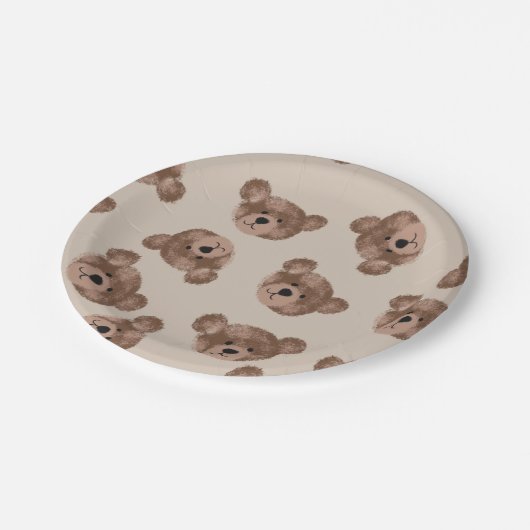 Teddy Bear Birthday Baby shower Papieren Bordje (Gekanteld)