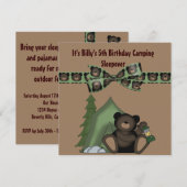 Teddy Bear Birthday Camp Sleepover Kaart (Voorkant / Achterkant)