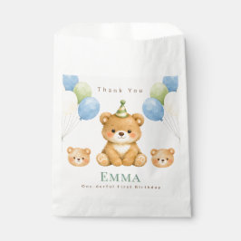 Teddy Bear Birthday Favor Bag Bedankzakje