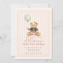 Teddy Bear Birthday Invitation Kaart
