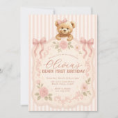 Teddy Bear Birthday Invitation  Kaart (Voorkant)