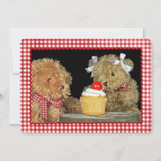 Teddy Bear Birthday Invite Kaart (Voorkant)