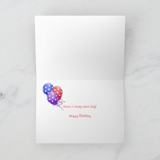 Teddy Bear Birthday Kaart (Binnen)