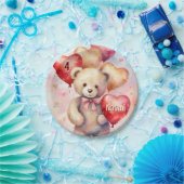 Teddy Bear Birthday Naam en leeftijd toevoegen Papieren Bordje (Feest)