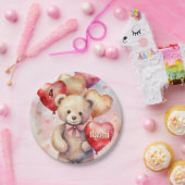 Teddy Bear Birthday Naam en leeftijd toevoegen Papieren Bordje (Feest)