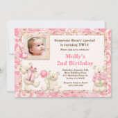Teddy Bear Birthday Party Invitation Kaart (Voorkant)