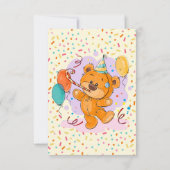 Teddy Bear Birthday Party Invitation Kaart (Achterkant)