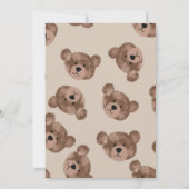 Teddy Bear Birthday Party Invitation Kaart (Achterkant)