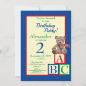 Teddy Bear Birthday Party Kaart (Voorkant)