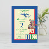 Teddy Bear Birthday Party Kaart (Staand voorkant)