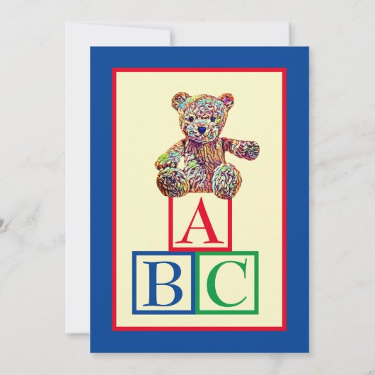 Teddy Bear Birthday Party Kaart (Achterkant)