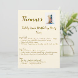 Teddy Bear Birthday Party Menu