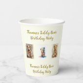 Teddy Bear Birthday Party Papieren Bekers (Achterkant)