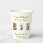 Teddy Bear Birthday Party Papieren Bekers (Voorkant)