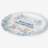 Teddy Bear Birthday Party Papieren Bordje (Gekanteld)