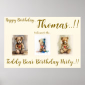 Teddy Bear Birthday Party Poster (Voorkant)