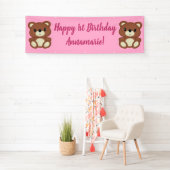 Teddy Bear Birthday Party Spandoek (Insitu)