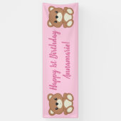 Teddy Bear Birthday Party Spandoek (Verticaal)