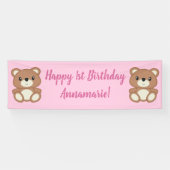 Teddy Bear Birthday Party Spandoek (Horizontaal)
