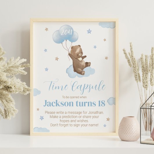 Teddy Bear Birthday Time Capsule-teken Poster