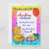 Teddy Bear Birthday Uitnodiging (Voorkant)