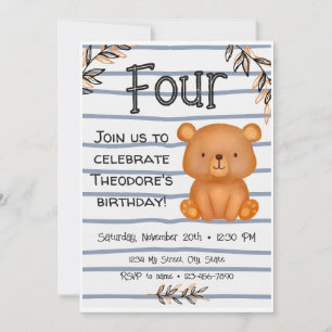 Teddy Bear Birthday Uitnodiging